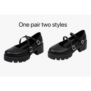 NWOT Women's Mary Jane Platform Shoes Chunky Heel Trendy Black School shoes